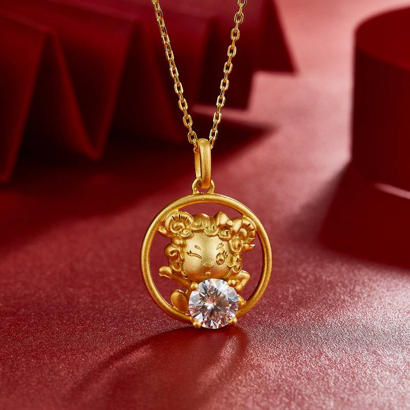 Sheep Moissanite Diamond Necklace 1.0 Carat from the Zodiac Series